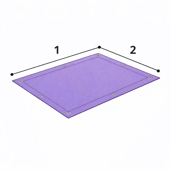 schema mesure bâche plate PVC